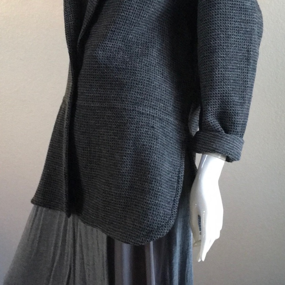 Nwot Gray One-Button Front Duster Jacket - image 4